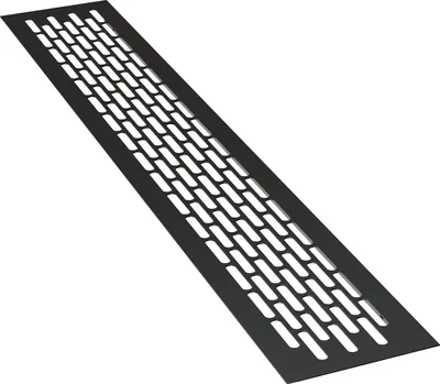 Produktbild von 1 x sossai Aluminium Lüftungsgitter 80 x 8cm in Schwarz Belüftungsgitter Türgitter Stegblech Abluft