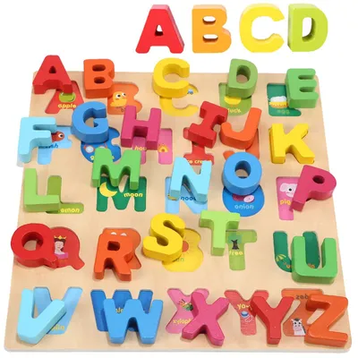 Obrázok produktu pre Omgoods - Drevená puzzle s abecedou pre deti
