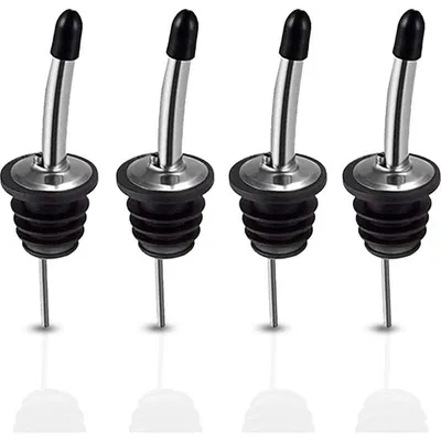 Produktbild von Minimus-Flaschenausgießer, 4 Stück mit Verschluss – Ausgießer für Flaschen – Weinausgießer – Universal – Geeignet beispielsweise für Wein, Liköre, Cocktails und Öl