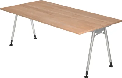 Produktbild von bümö Schreibtisch Serie-A - Nachbildung: Nussbaum, Größe:  200 x 100 cm