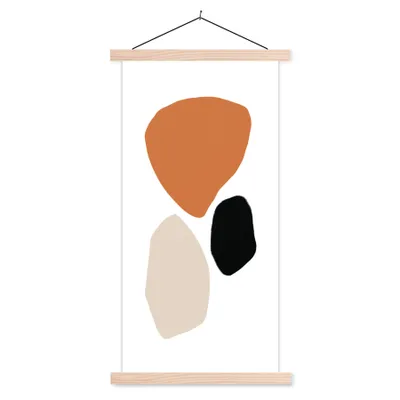 Produktbild von MuchoWow® Textilposter Abstrakt - Minimalismus - Design 40x80 cm mit holzfarbenen Rahmen - Wohnzimmer