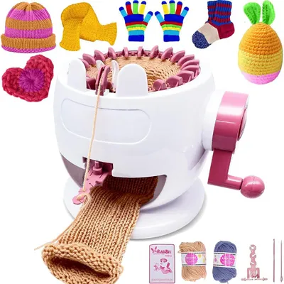 Produktbild von 22-Nadel Strickmaschine Set mit Strickbrett Strickmaschine Smart Weaving Loom Rundstrickmaschinen Strick-Webrahmen für Erwachsene und Kinder