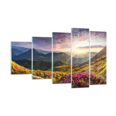 Produktbild von Bilder auf glas - Gebirge Wiese Landschaft Wald - 100x60cm - Glasbilder - Wandbilder - Kunstdruck - zum Aufhängen bereit - Wanddekoration aus Glas - Glas Bilder - Wandbild auf Glas - GEG100x60-3152
