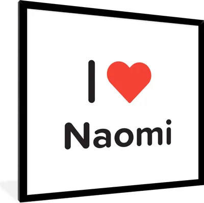 Produktbild von MuchoWow® Gerahmtes Poster Ich liebe - Naomi - Mädchen 40x40 cm - Poster mit Schwarzem Bilderrahmen Wandposter Rahmen Foto Bilder - Mit Rahmen - Wanddekoration Schlafzimmer
