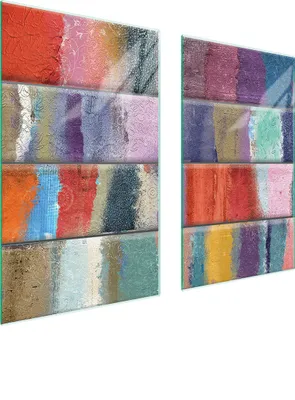 Immagine prodotto di Piastre copri fornelli 2 pezzi 75x52 Copri piano cottura in Vetroceramica tagliere in vetro color legno