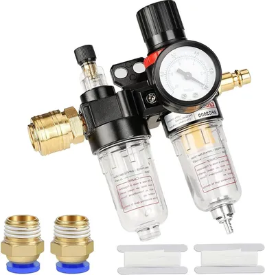 Produktbild von Wasserabscheider Druckluft,1/4 Zoll Druckminderer Druckluft,mit Manometer 2 STKL