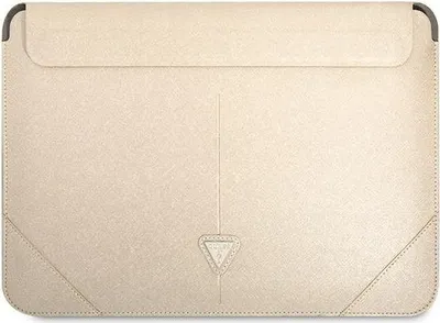 Zdjęcie produktu dla Guess Sleeve GUCS14PSATLE 14 beżowy/beige Saffiano Triangle Logo