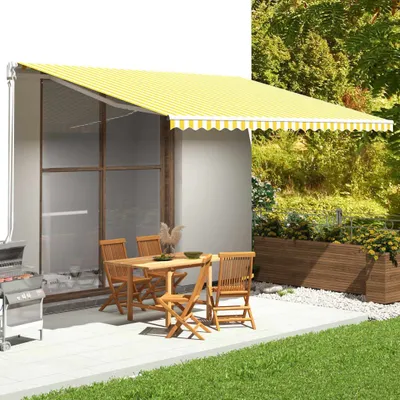 Image de Vidaxl Ersatztuch für awning 5x3,5 m gelb und weiß