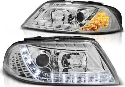 Produktbild von Scheinwerfer LED Tagfahrlicht Optik passend für VW Passat 3BG 00-05 Chrom LED Blinker