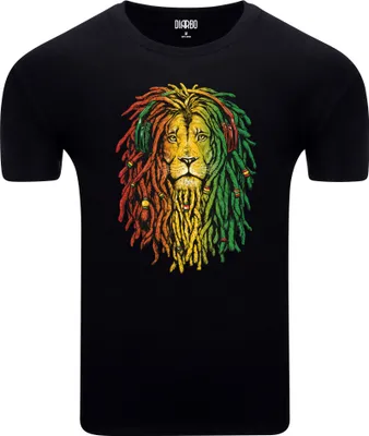 Immagine prodotto di T-shirt da uomo Diarbo con stampa di animali Rastafarian e leone nero taglia S