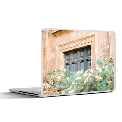 Produktbild von MuchoWow® Laptop Aufkleber Sticker Cover Architektur - Tür - Blumen - Grün - Vintage 30x21 cm - Sticker für Laptop - Selbstklebend