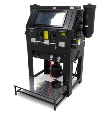 Immagine prodotto di Cabina di sabbiatura/sabbiatrice a pressione professionale con doppio aspiratore, con 2 estrattori SBC 990 litri
