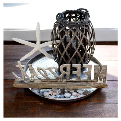 Produktbild von Deko-Schriftzug MEERzeit ca. 46x11x5 cm auf Mangoholz-Sockel