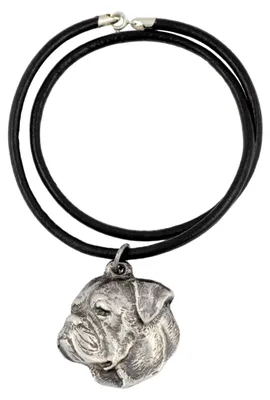 Produktbild von American Bulldog, Amerikanische Bulldogge - Halskette mit Hund, versilberter Anhänger für Hundefans, einzigartiger Schmuck der Marke Art-Dog