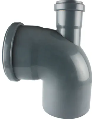 Produktbild von HT 90° Bogen DN 110 Einfach Doppel Abzweig DN 50 Abflussrohr Kanalrohr grau oben