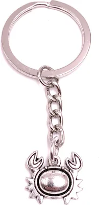 Image de Onwomania Porte-clés crabe animal rampant Argent Pendentif métal Charm