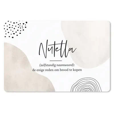 Produktbild von MuchoWow® Schreibtischunterlage Nutella - Sprichwörter - Zitate - Nutella Definition - Wörterbuch 60x40 cm - XXL Mauspad - Großes Mauspad