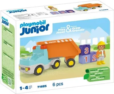 Zdjęcie produktu dla Ciężarówka Wywrotka PLAYMOBIL Junior 71685, Od 12 Miesięcy, 19 x 7 x 10 cm