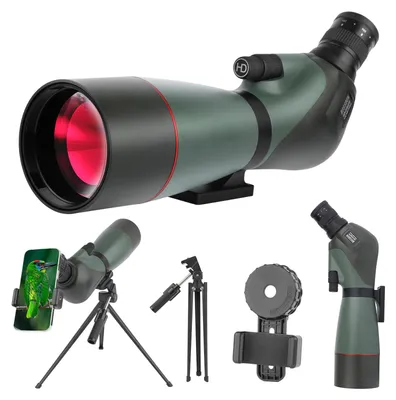 Zdjęcie produktu dla Lornetka obserwacyjna HD z statywem i adapterem do smartfona, zoom 25-75x70