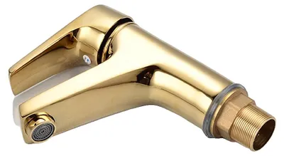 Imagen del producto de Grifo para lavabo, diseño moderno, monomando, color dorado