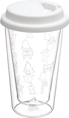 Produktbild von GRÄWE Thermobecher mit weißem Silikon-Trinkbecher, 300 ml, Weihnachten, Serie Thermohome