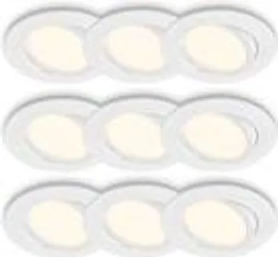 Produktbild von LED Einbauleuchten 3x3er Set weiß schwenkbar GU10 Deckenstrahler