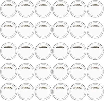 Image de Kit DIY pour fabriquer soi-même des boutons, 30 pièces, Ø 60 mm, transparents