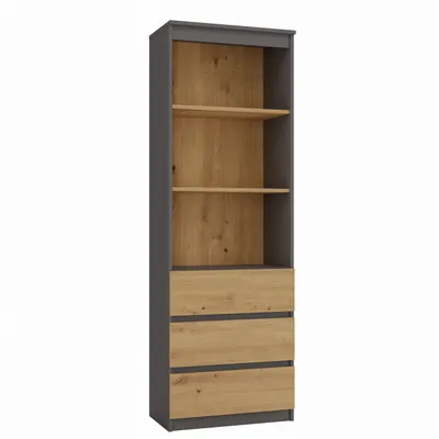 Produktbild von Regał biurowy 3 szuflady 3 półki antracyt/artisan