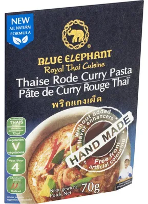 Image de Blue Elephant Thaise Red Curry Paste 70g – Authentique pâte d'épices thaïlandaise