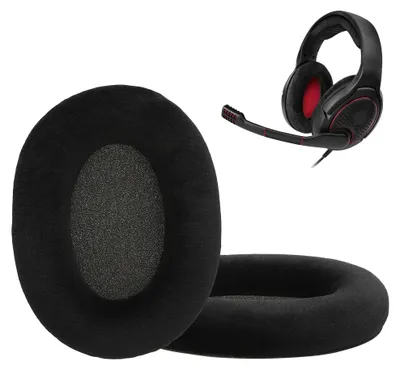 Produktbild von kwmobile 2x Velours Ohr Polster für Sennheiser GAME ZERO / HD380PRO / PXC450 / PXC350 / PC350 / PC360 Ohrpolster - Ersatz Ohrpolster - Kopfhörer