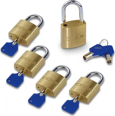 Produktbild von 5er Set Bügelschlösser Einzelschließend 30mm Vorhängeschloss mit Schlüssel