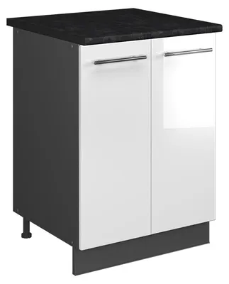 Produktbild von Spülenunterschrank Vicco Fame-Line Weiß Hochglanz/Anthrazit 60 cm, Model 65281