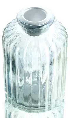 Produktbild von Stabkerzenhalter Grau mit Rippenrelief 9,7 cm - Glas