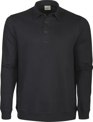 Produktbild von Printer Homerun Sweatshirt, grau melange, Kragen & Knopfleiste, 280 g/m² Baumwoll-Polyester