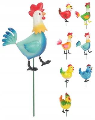 Produktbild von Dekorativer Garten-Hahn als Stabfigur 69 cm