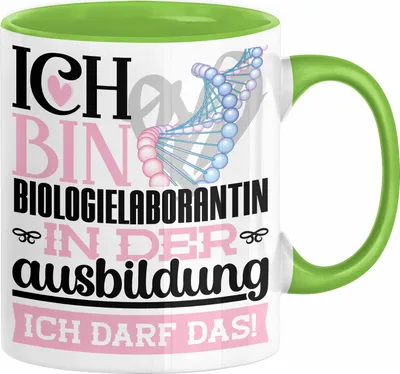 Produktbild von Biologielaborantin Ausbildung Start Geschenk Tasse Ich Bin Biologielaborantin In Der Ausbildung Ich Darf Das Kaffee-Becher Geschenkidee (Grün)