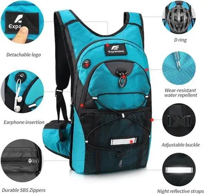 Produktbild von Famanu Trinkrucksack mit 3 Litern Kapazität - Wasserfester Sportrucksack für Laufen, Radfahren und Wandern