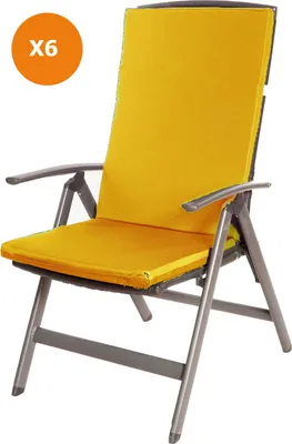 Produktbild von Stuhlkissen 6er set | Sitzkissen 110x47x4cm Orange | sitzkissen gartenmöbel Polsterauflage Auflage für Stühle | stuhlkissen outdoor