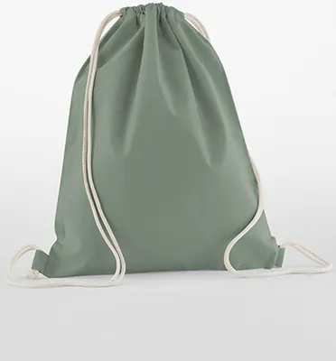 Image de Westford Mill W160 | Organic Coton InCo. sac de sport Gymsac - couleur : Dusty Green - taille : 37 x 46 cm