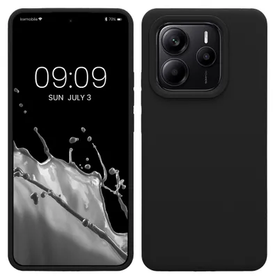 Produktbild von kwmobile Handyhülle für Xiaomi Redmi Note 14 5G (Nicht für 4G) Hülle - Case Silikon - Kabelloses Laden - Schutzhülle Cover in Schwarz