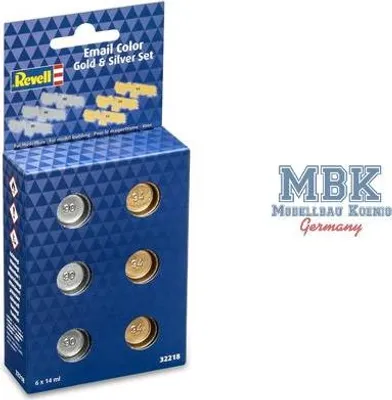 Produktbild von Revell REV32218 Email Color - Gold & Silver Set (6x 14ml)