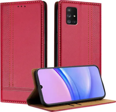 Obrázek produktu pro Pouzdro pro Samsung Galaxy A71 5G kožené flipové pouzdro s funkcí stojánku červené