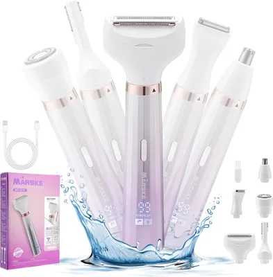 Produktbild von Gesichtshaarentferner Elektrischer Rasierer für Frauen, 4 in 1 elektrischer Damentrimmer, für Gesicht, Nase, Augenbrauen, Arme, Achseln, Beine