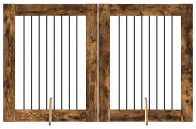 Produktbild von Hundetor mit Ständern 2 pcs Geräucherte Eiche 80 x 100 cm