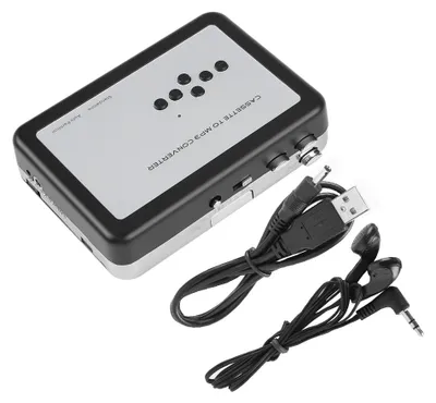 Obrázok produktu pre Prenosný kazetový prehrávač typu Walkman, napájaný batériami, s USB portom na nahrávanie, prehrávanie a prenos hudby