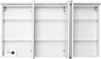 Image de Armoire de toilette Bobbi 120cm modèle 1 3 portes et éclairage LED - blanc