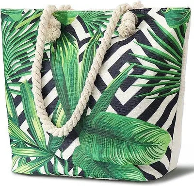 Produktbild von Famanu Strandtas XXL mit Reißverschluss - große Strandtasche für Reisen, Schwimmbad, Einkaufen