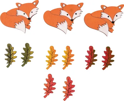 Produktbild von Streuteile "Pooky", mit Klebepunkt, 3,4  - 4,5 cm, 11 Stück, Pappelholz