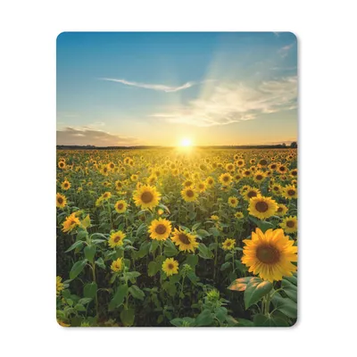 Produktbild von MuchoWow® Mauspad Mousepad Sonnenuntergang - Blumen - Sonnenblume - Horizont - Landschaft 19x23 cm - Mousepads - Maus Mat - Pad - Mausunterlage - Mauspads - Spielen