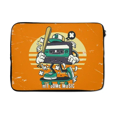 Produktbild von MuchoWow® Laptop Hülle 13 Zoll Kassettenkassetten - Baseballschläger - Vintage Laptoptasche - Laptophülle - Sleeve - Rundumschutz